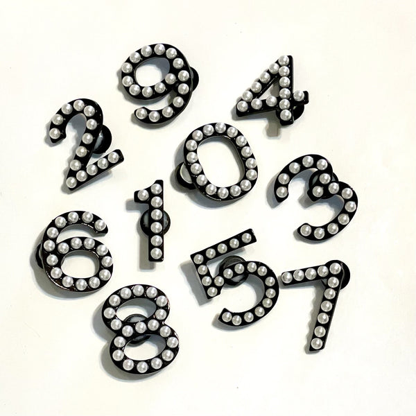 DST Croc Number Charms Black Pearl