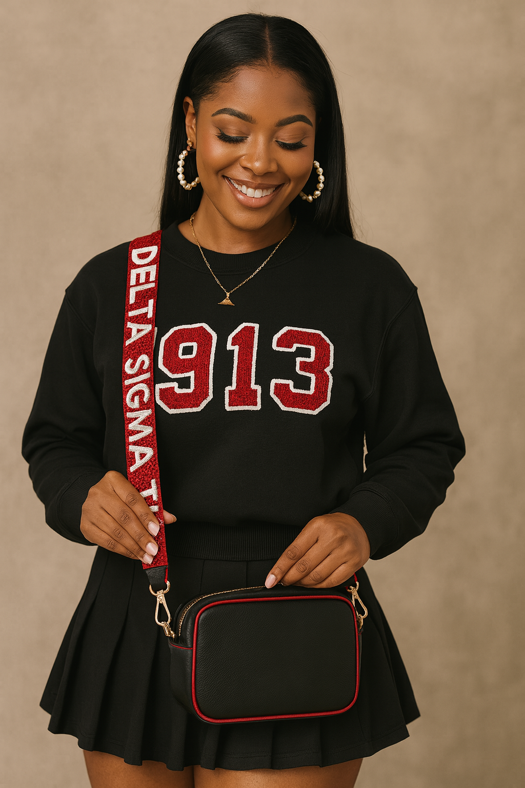 DST Red Sequin Purse Strap