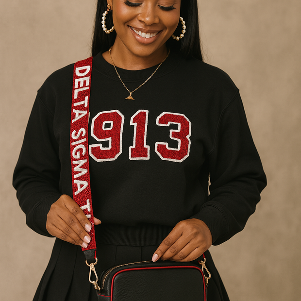 DST Red Sequin Purse Strap