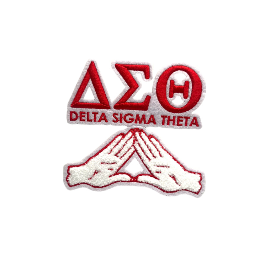 Delta Pyramid Hands w/ Greek Letters Chenille