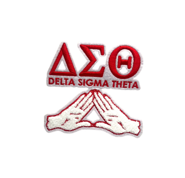 Delta Pyramid Hands w/ Greek Letters Chenille