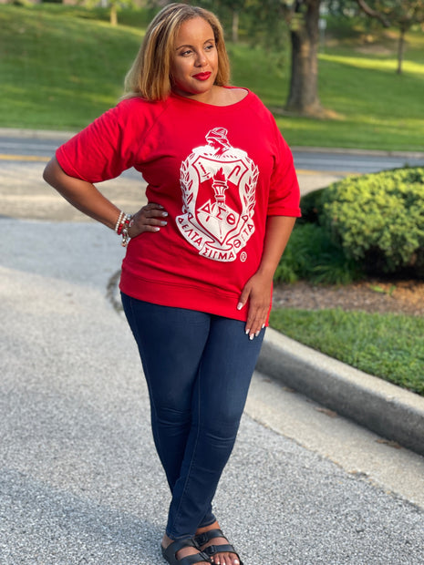 Delta Sigma Theta Red Short Sleeve Sweatshirt