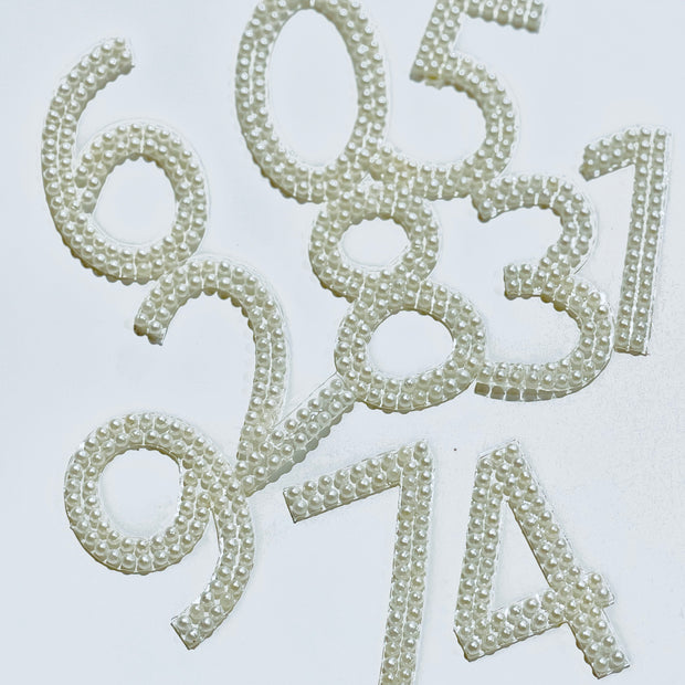 Pearl Number Iron-on Patch