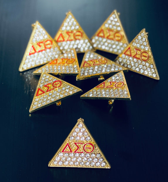 Delta Rhinestone Pyramid Pin