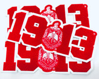 Delta Sigma Theta 1913 with Crest Chenille Iron-on Patch