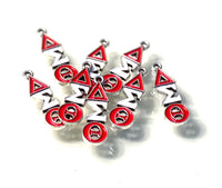 DST Red and White Greek Letter Drop Charm