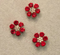 Red Rhinestone Flower Shoe Charm