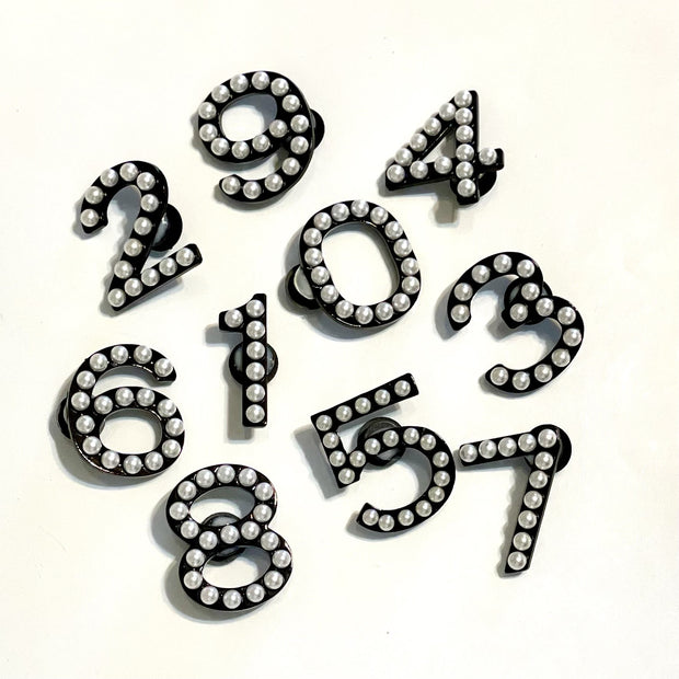 DST Croc Number Charms Black Pearl