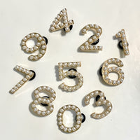 DST Croc Number Charms Gold Pearl