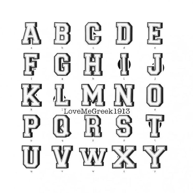 Letter (A-Z) Croc Charms