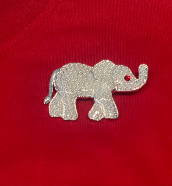 DST Pearl Elephant Lapel Pin